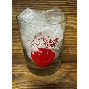 VTG New Stabbity Bunny Horror Rocks Glass Funny Goth Whiskey Tumbler